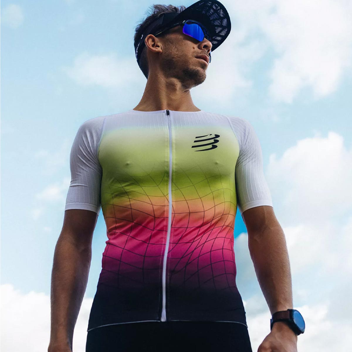 Compressport - Polera Triatrlón Hombre Postural Aero Blanco