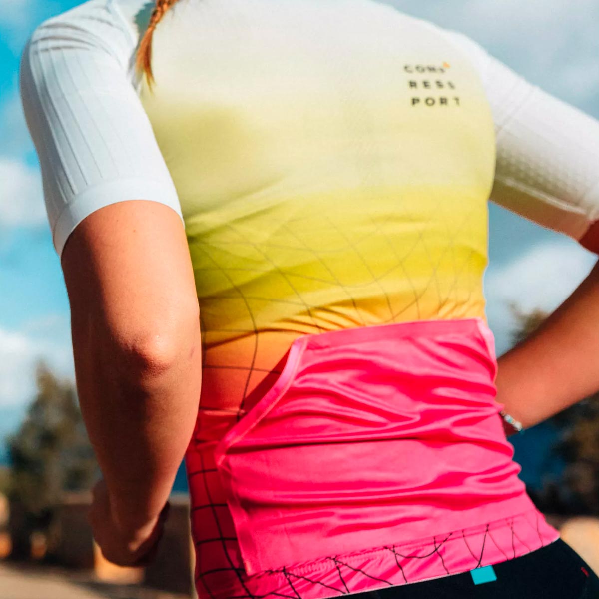 Compressport - Polera Triatrlón Mujer Postural Aero Blanco