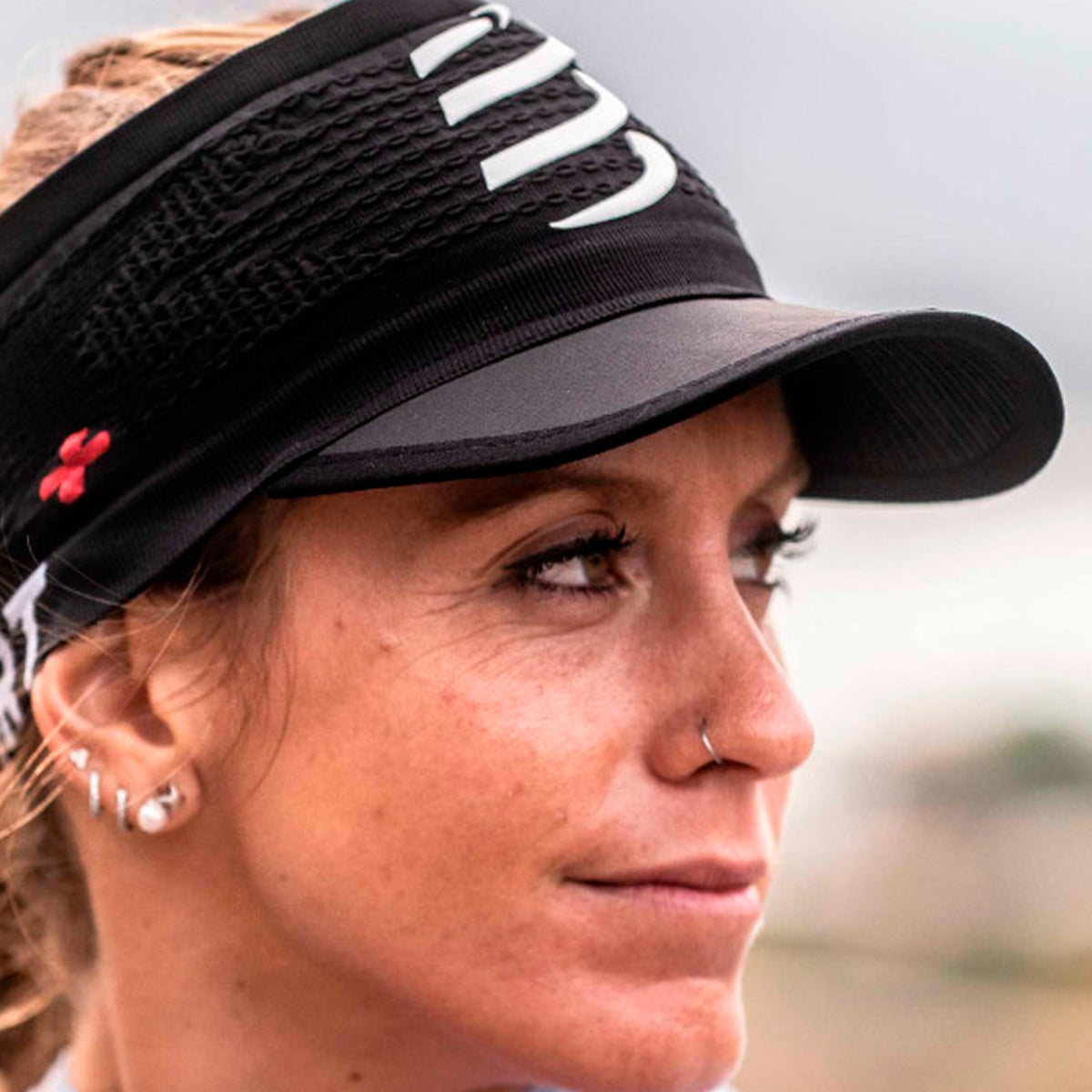 Compressport - Visera Headband Spiderweb Negra