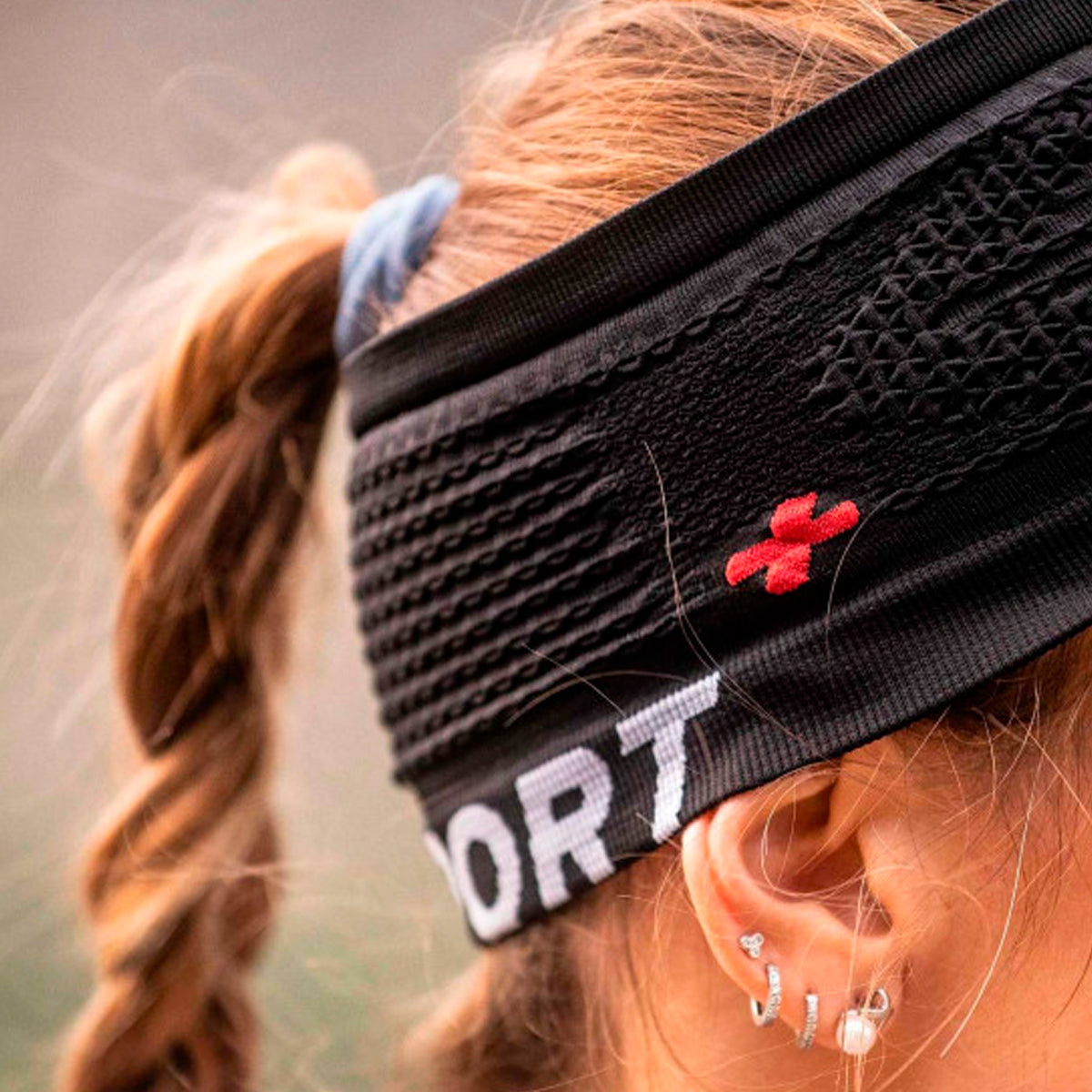 Compressport - Visera Headband Spiderweb Negra
