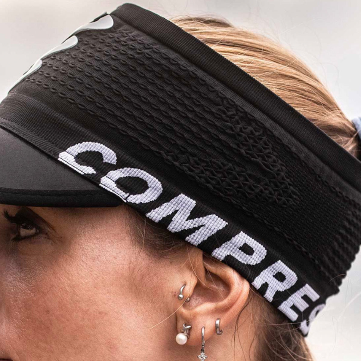 Compressport - Visera Headband Spiderweb Negra