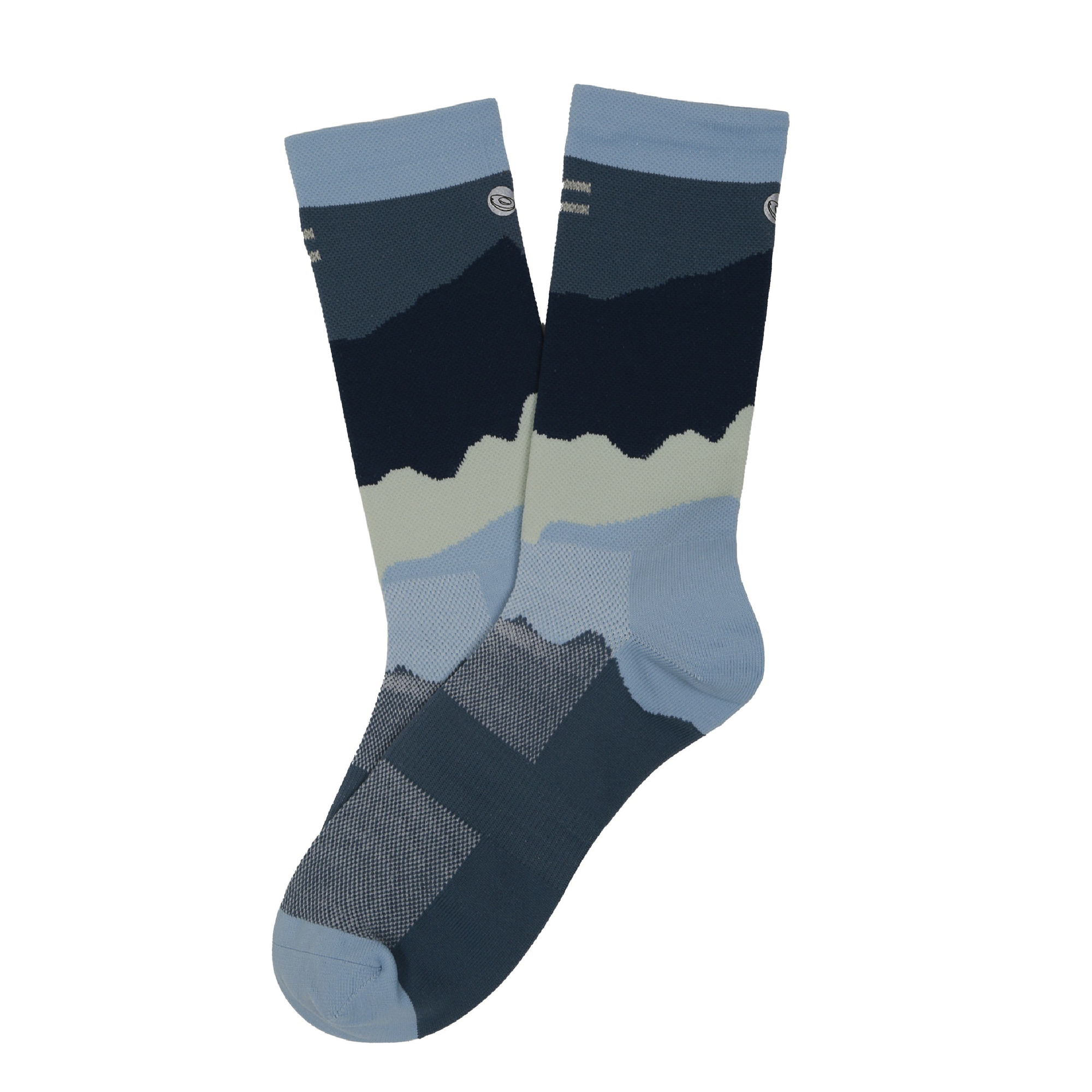 Socks Lab - Calcetín Compresión Performance Crew Mountain Blue