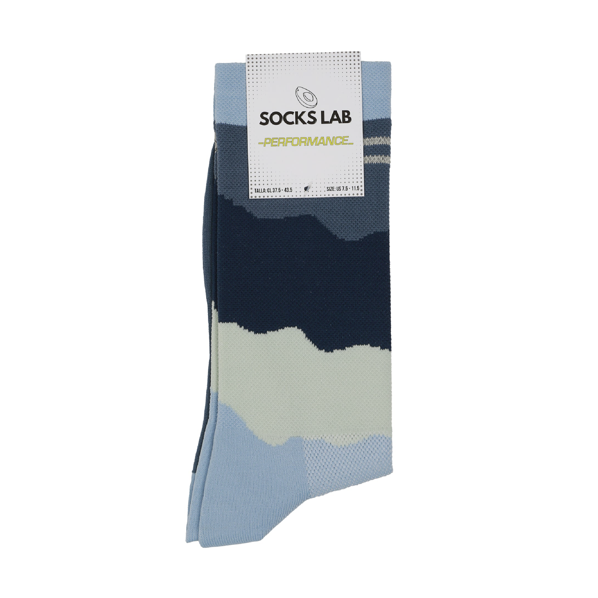 Socks Lab - Calcetín Compresión Performance Crew Mountain Blue