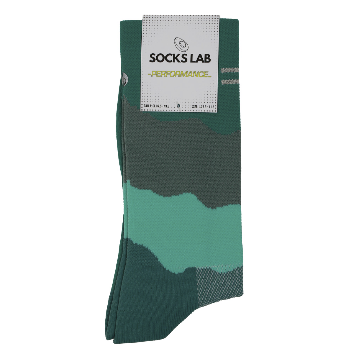 Socks Lab - Calcetín Compresión Performance Crew Mountain Green