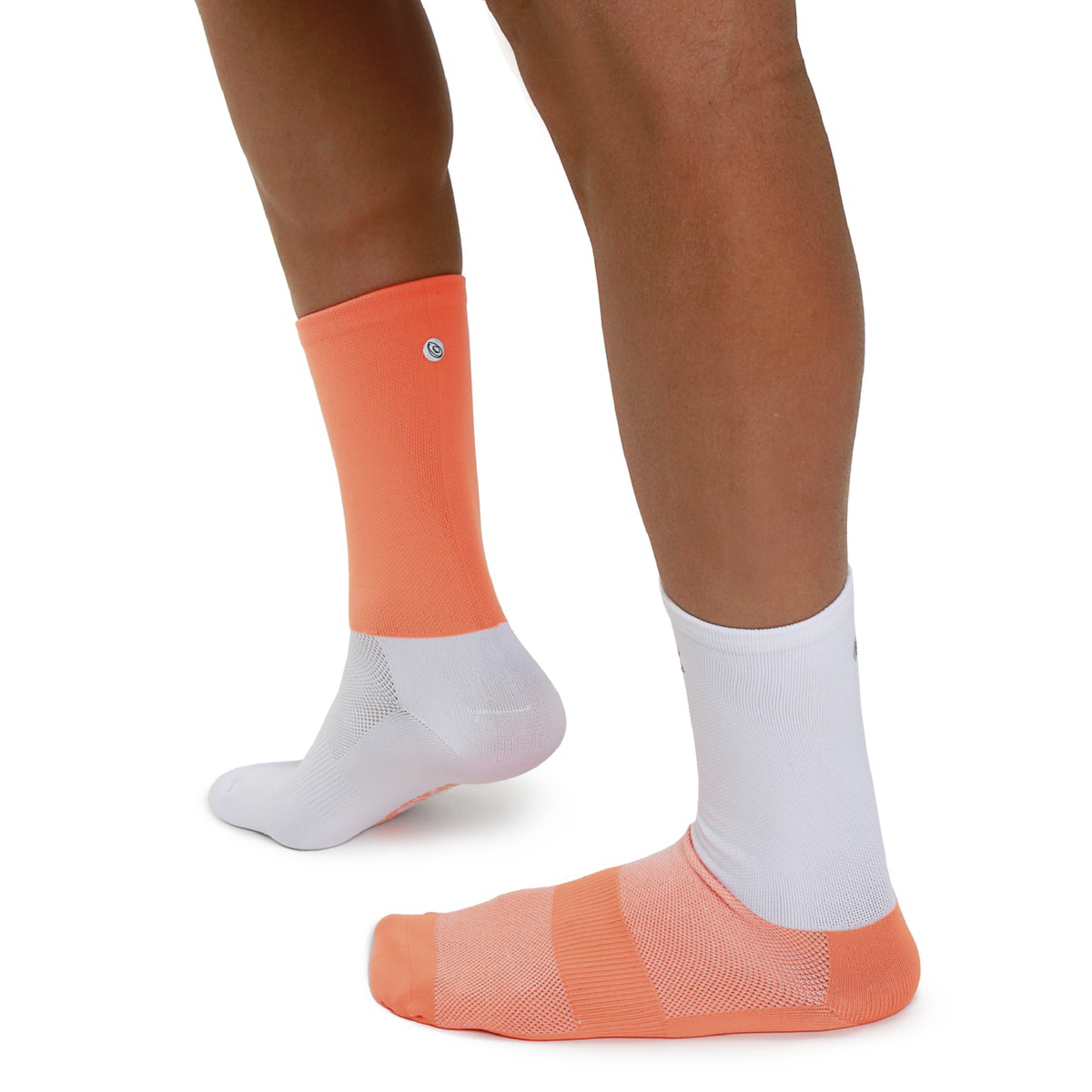 Socks Lab - Calcetín Compresión Performance Crew Orange/White