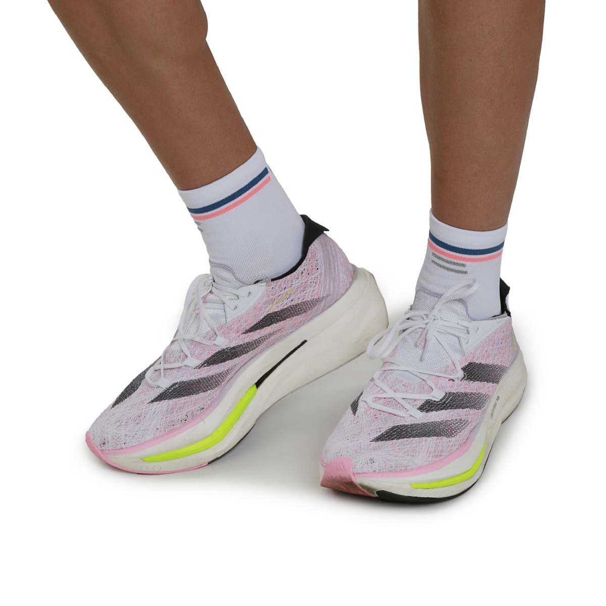 Socks Lab - Calcetín Compresión Performance Quarter Stripes Orange/Blue