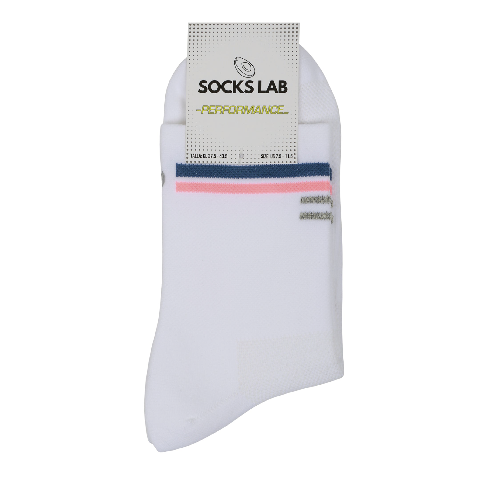 Socks Lab - Calcetín Compresión Performance Quarter Stripes Orange/Blue