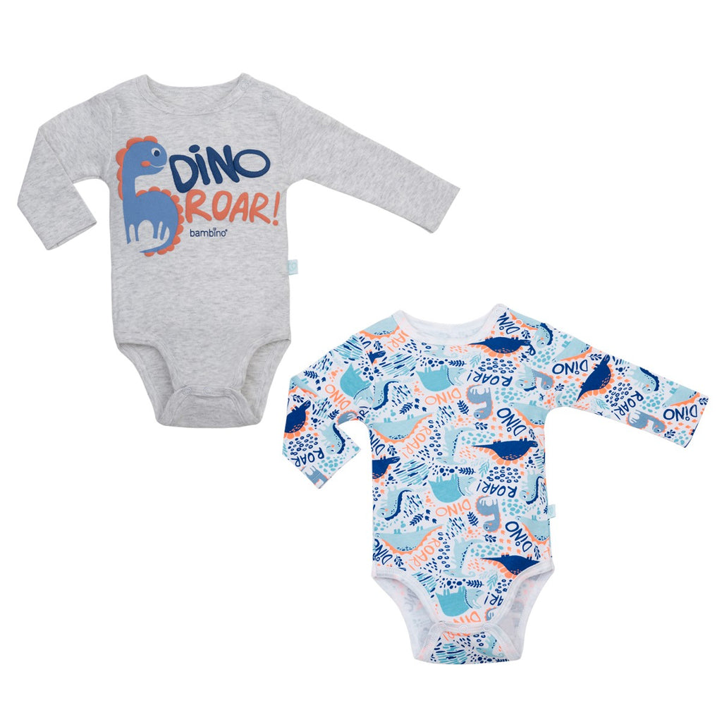 Bambino - Set 2 Body Manga Larga Dinosaurio