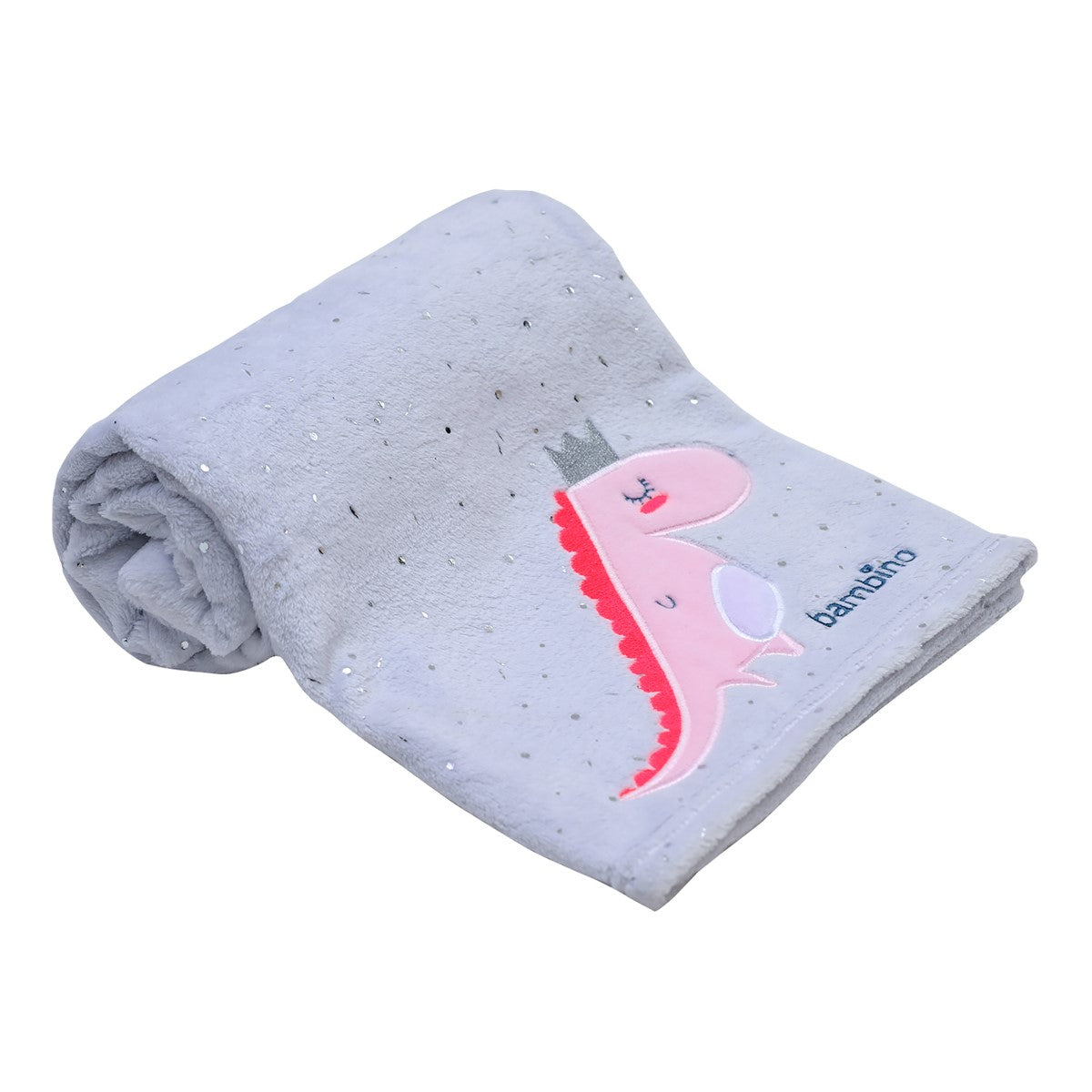 Bambino - Frazada De Coral Plush Gris Dinosaurio