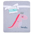 Bambino - Frazada De Coral Plush Gris Dinosaurio