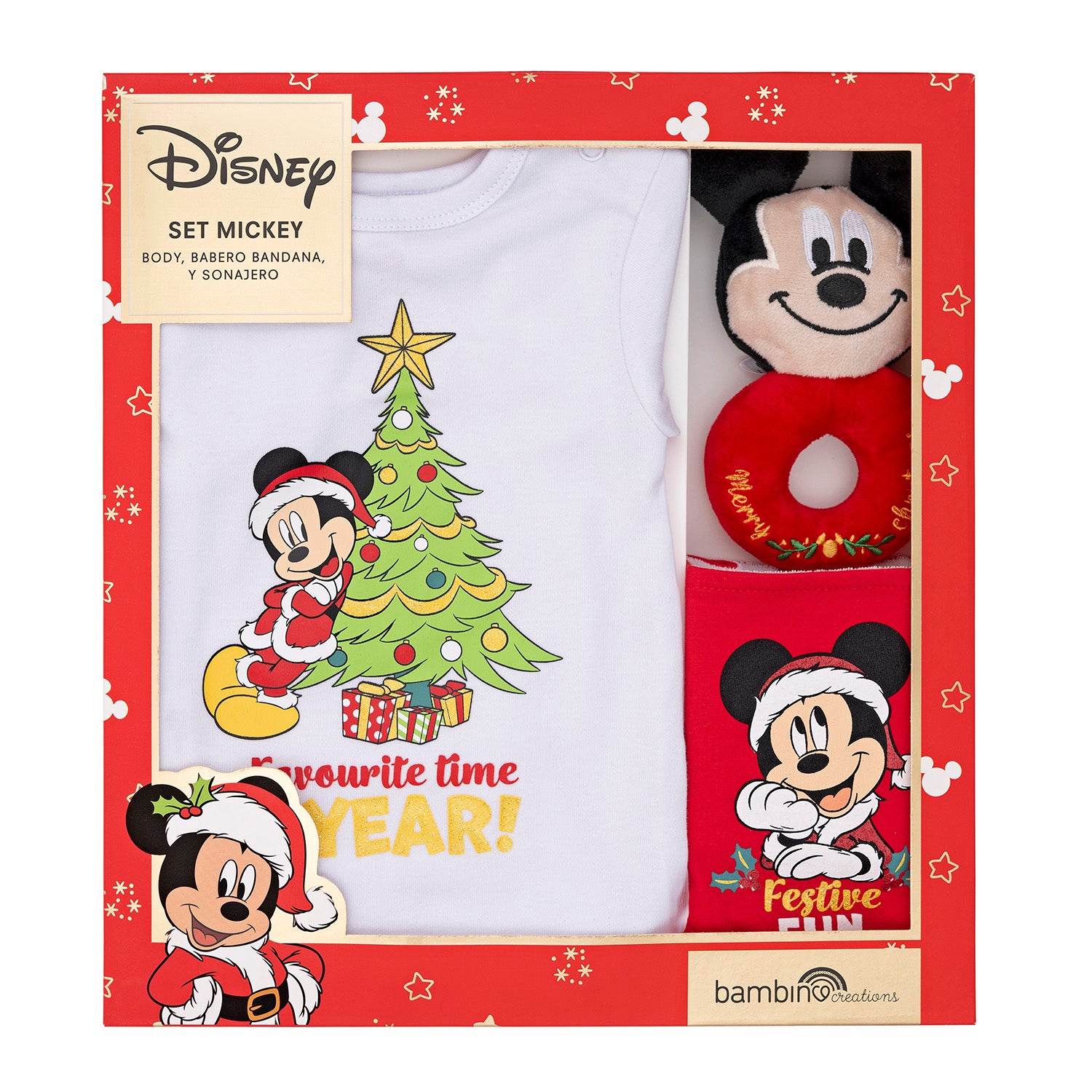 Bambino - Set 3 Piezas Mickey ¡Especial Navidad!