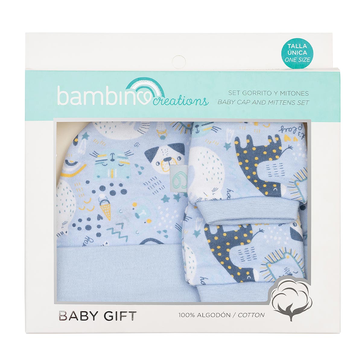 Bambino - Baby Gift Gorrito + Mitones Celeste