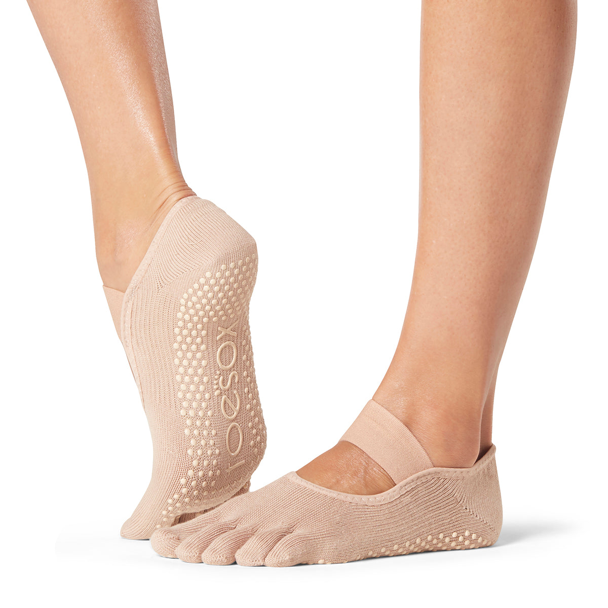 Toesox - Calcetín Antideslizante Mia Con Dedos