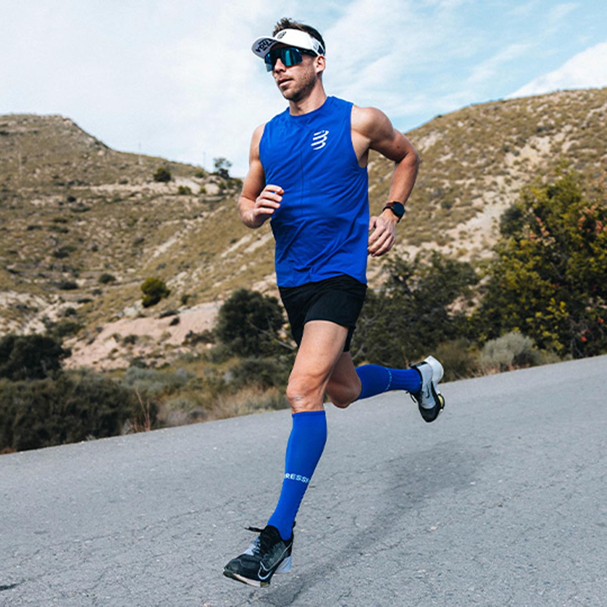 Compressport - Calcetín Full Socks Run Azul