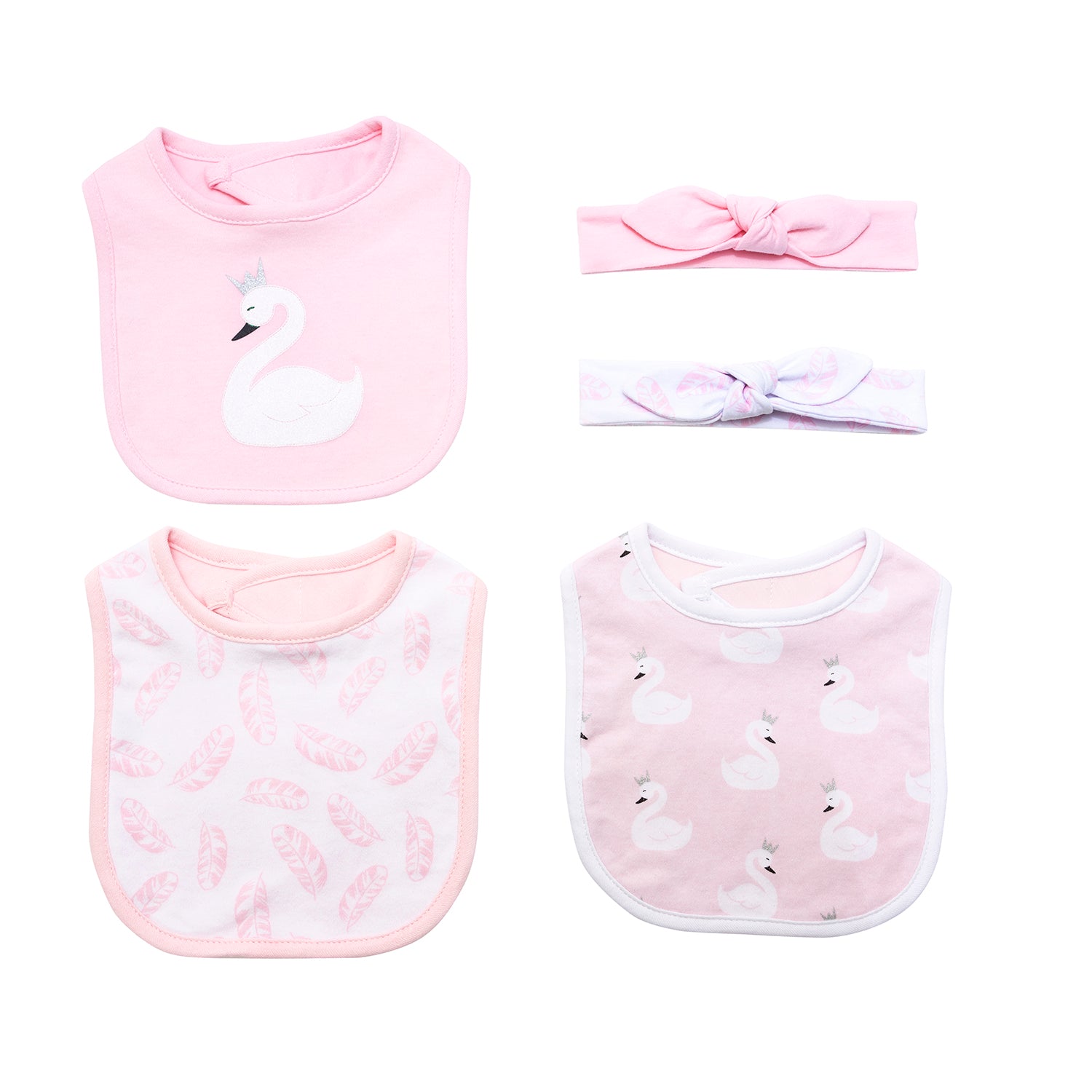 Bambino - Set Baberos + Cintillos Cisne