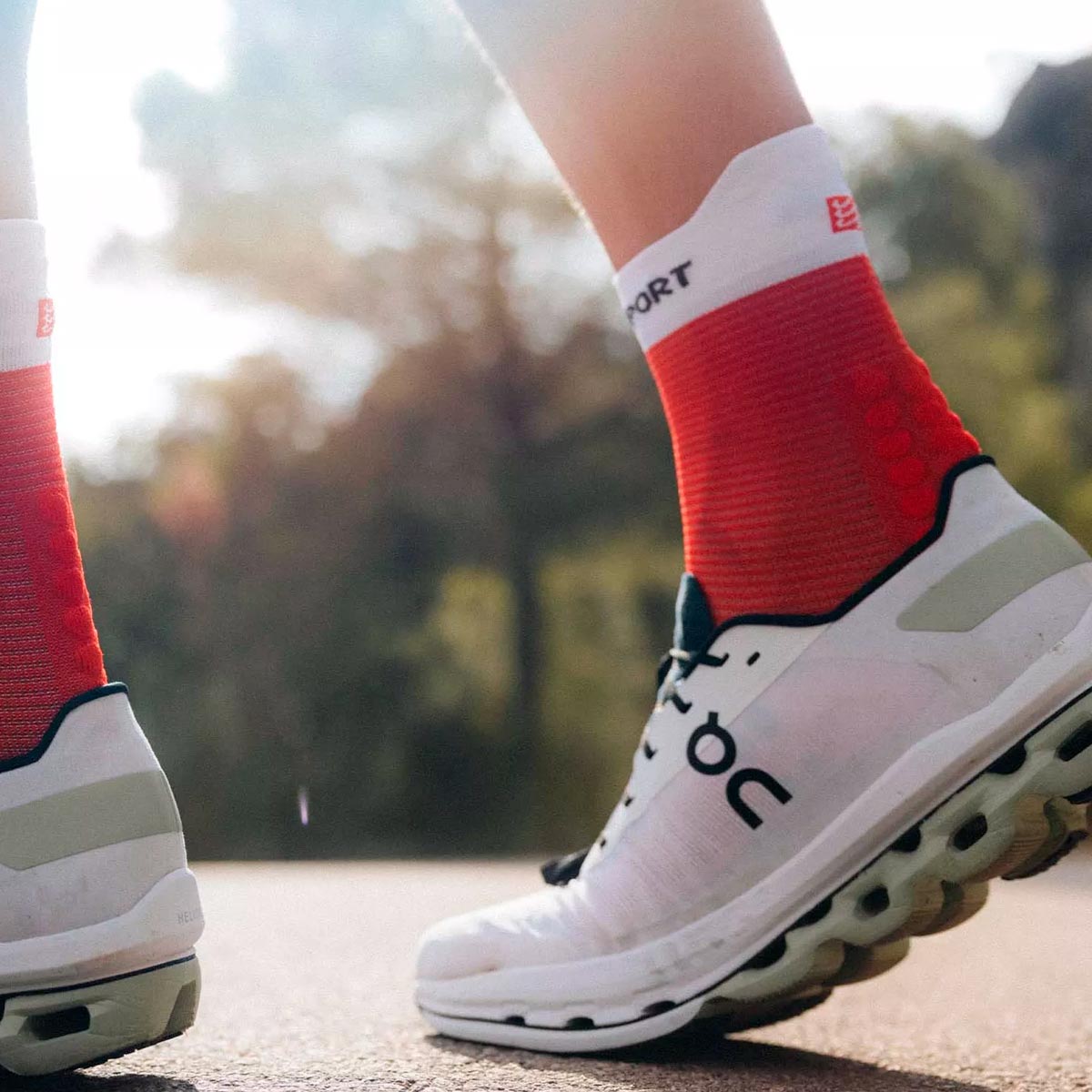 Compressport - Calcetín Pro Racing v4.0 Run High Rojo