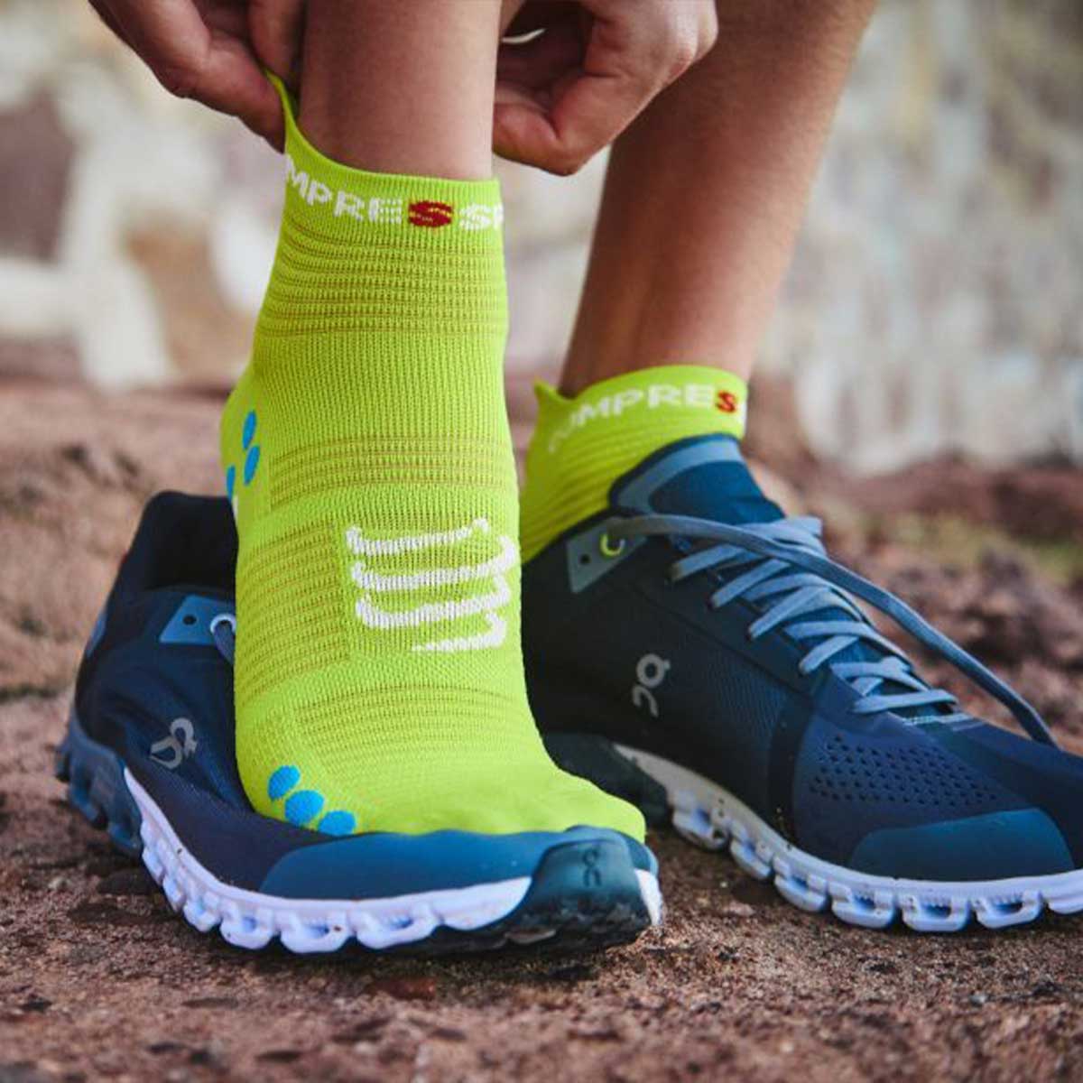 Compressport - Calcetín v4.0 Run Low Primerose