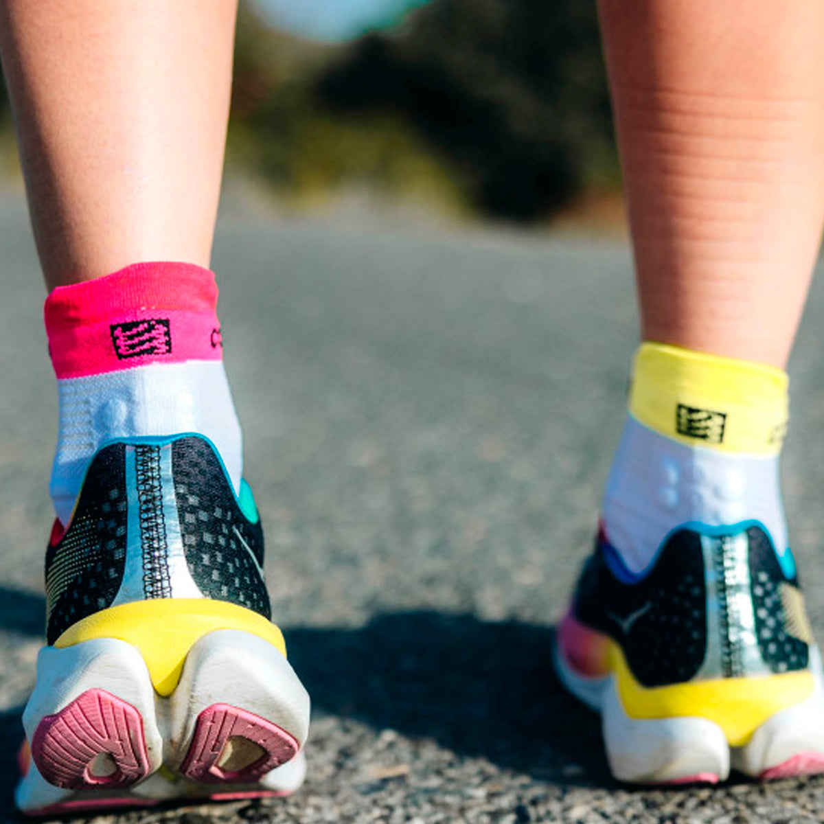 Compressport - Calcetín Pro Racing v4.0 Run Low Blanco