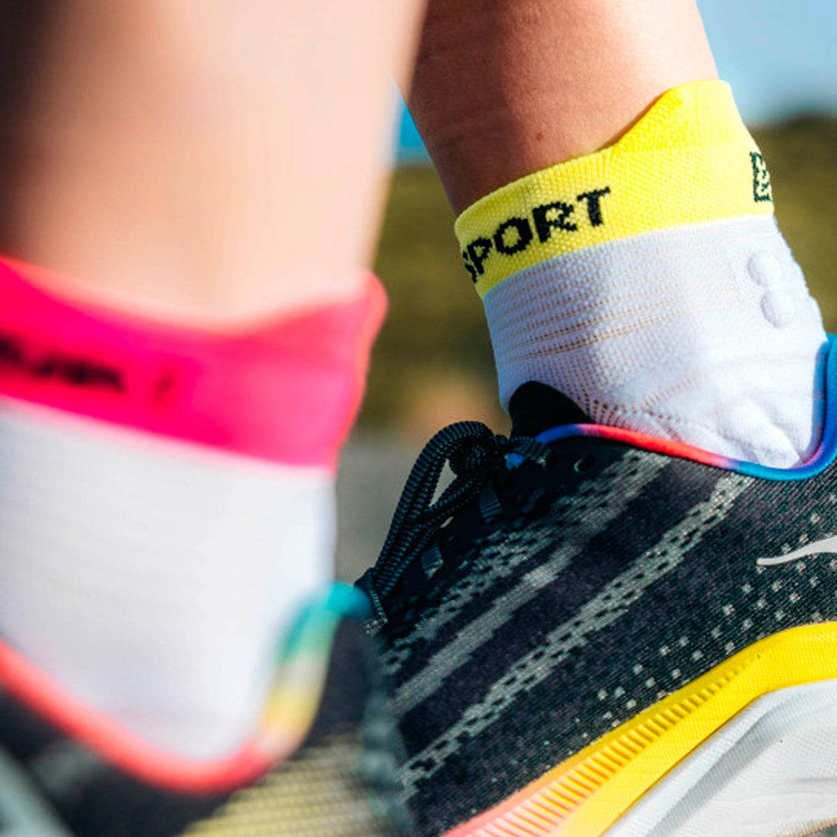 Compressport - Calcetín Pro Racing v4.0 Run Low Blanco