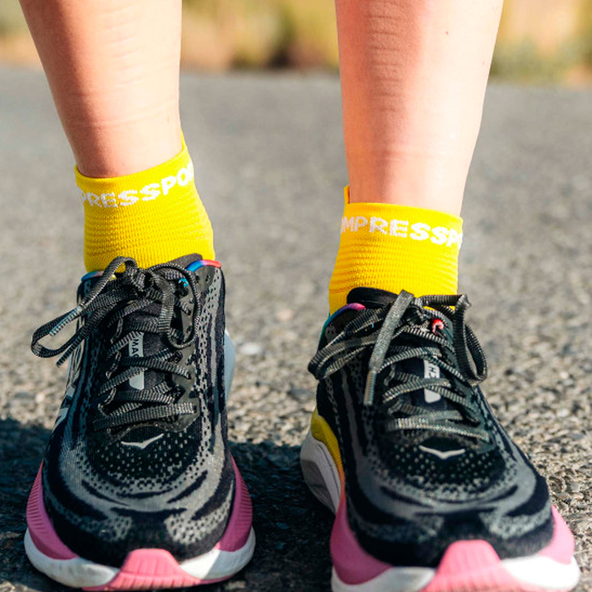 Compressport - Calcetín Pro Racing v4.0 Run Low Yellow