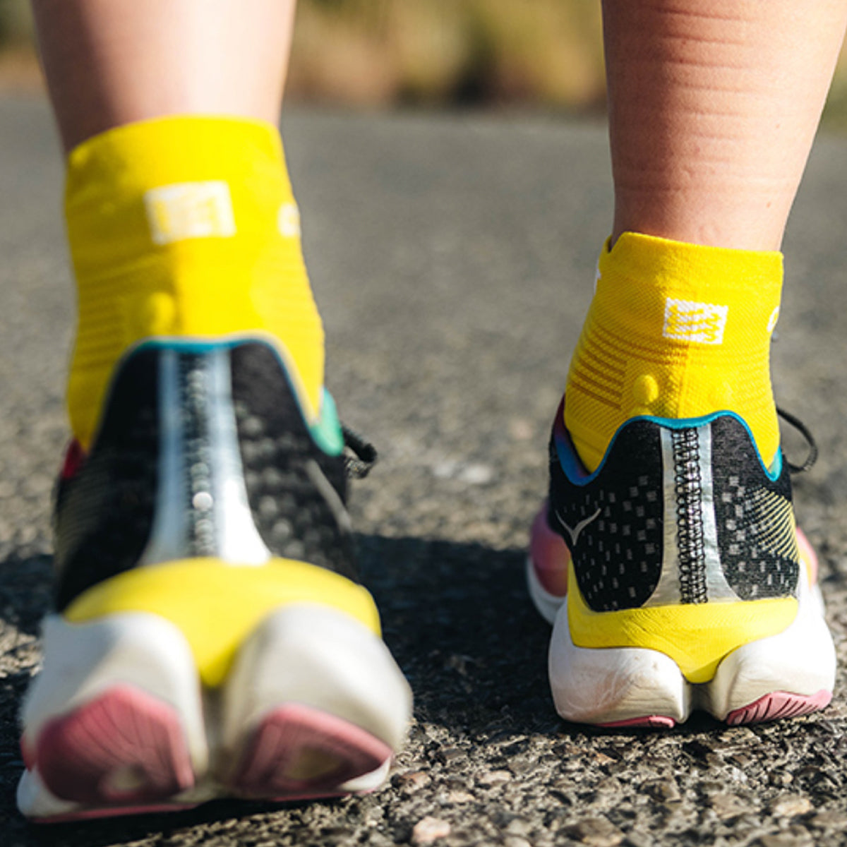 Compressport - Calcetín Pro Racing v4.0 Run Low Yellow