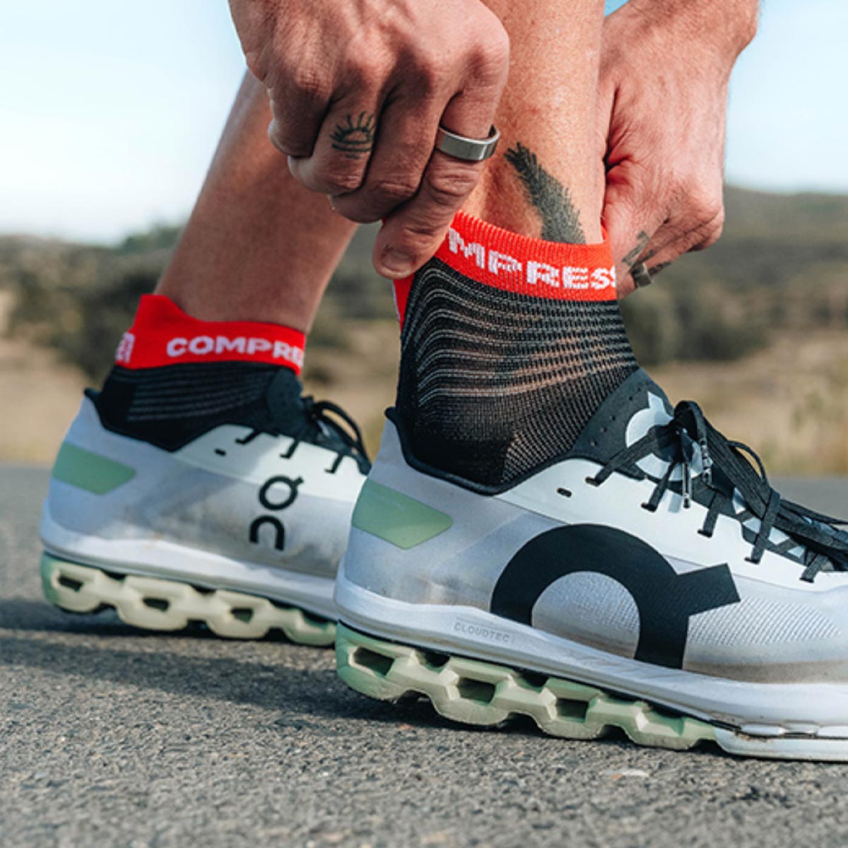 Compressport - Calcetín Pro Racing v4.0 Run Low Black