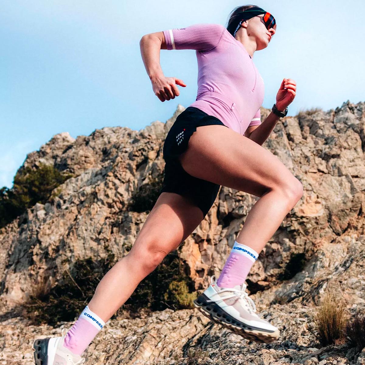 Compressport - Calcetín Pro Racing v4.0 Trail Lila