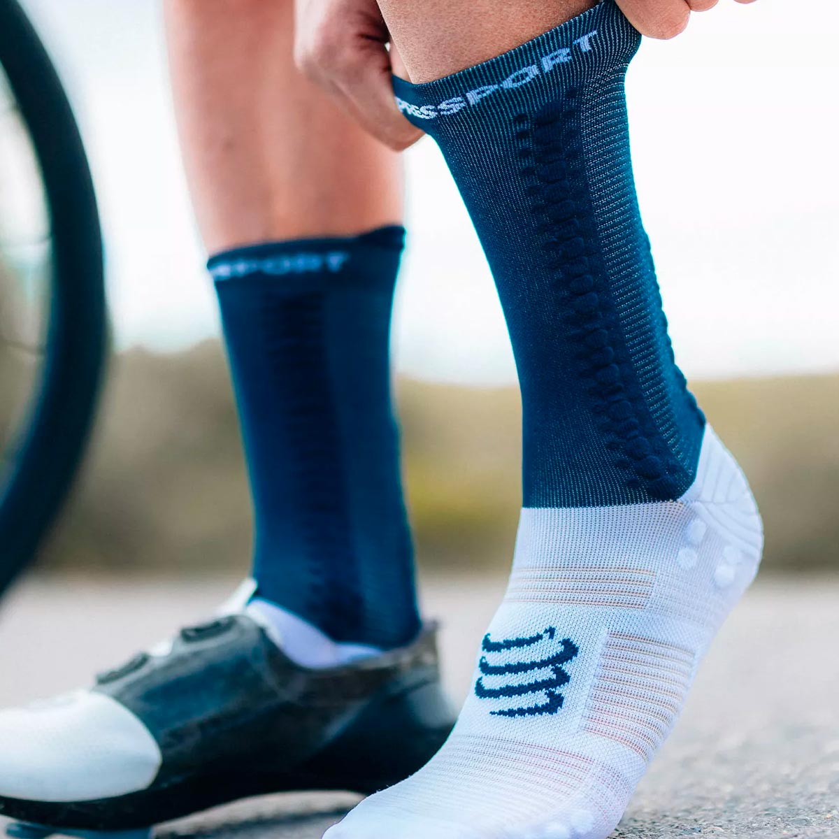Compressport - Calcetín Pro Racing Socks v4.0 Bike Blue