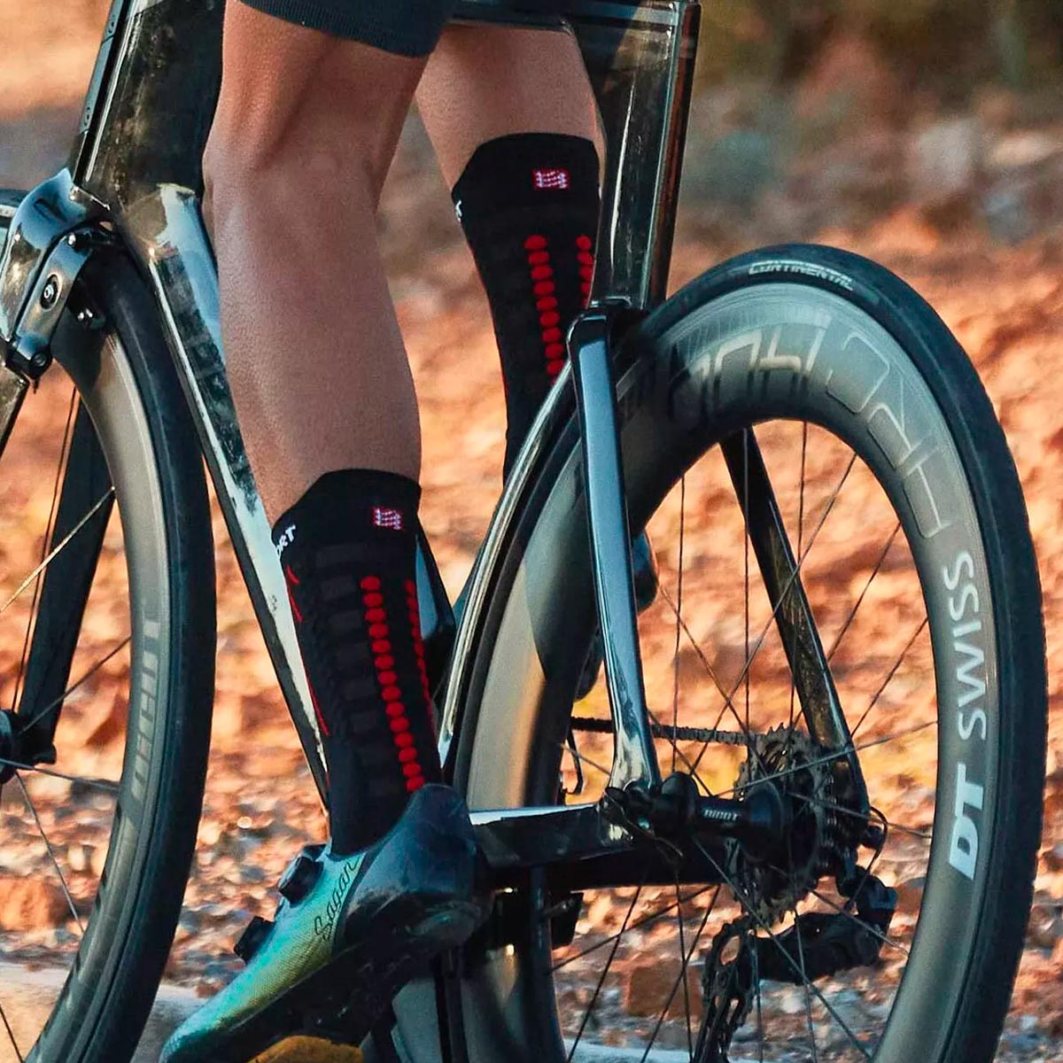 Compressport - Calcetín Aero Socks Bike Negro