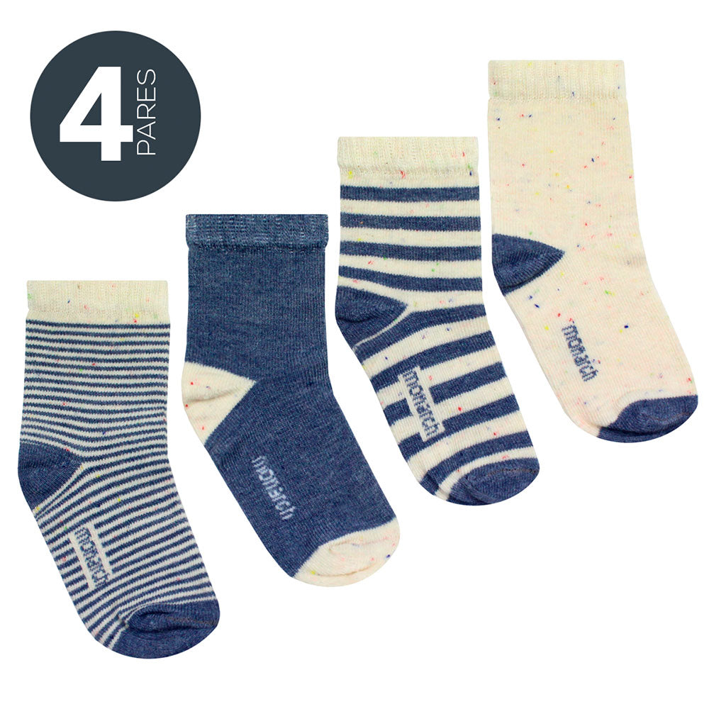 Monarch - 4 Pares Soq Algodón Motitas