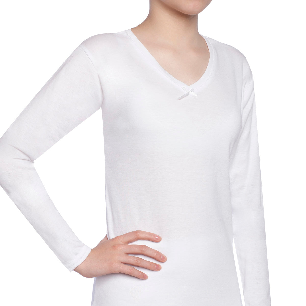 Tais - Camiseta Juvenil Manga Larga Cuello "V" Algodón