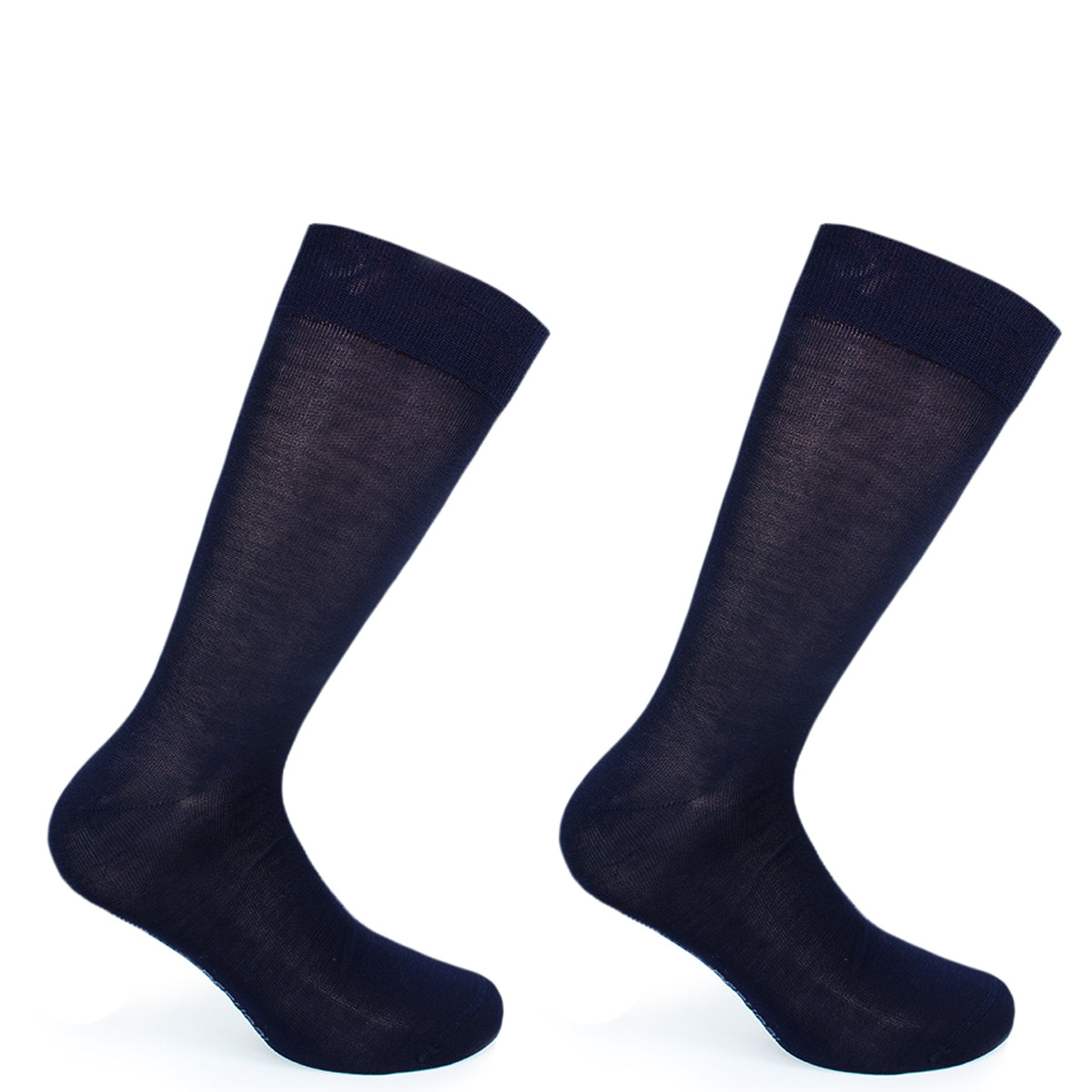 Peruggi - 2 Pares Calcetin Hilo Mercerizado Liso Largo 3/4