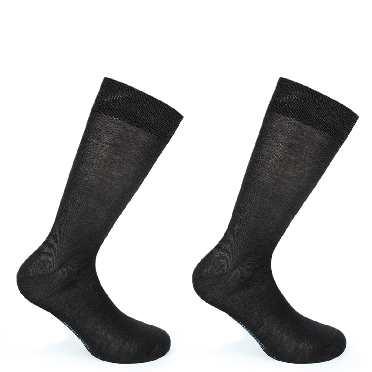 Peruggi - 2 Pares Calcetin Hilo Mercerizado Liso Largo 3/4