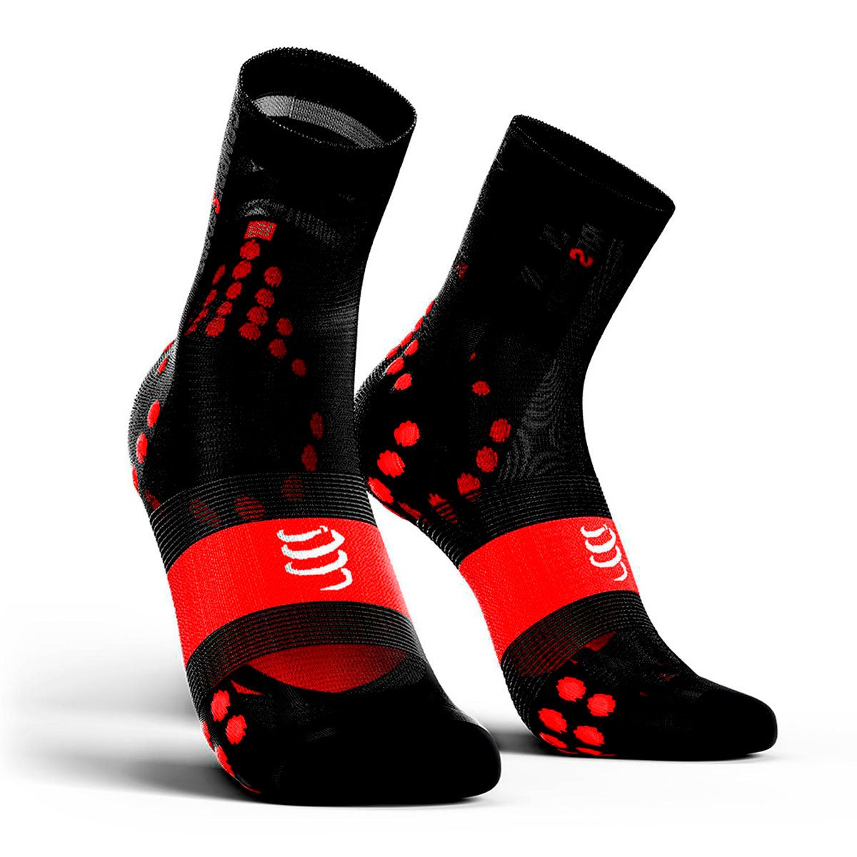 Compressport - Calcetín Bike V3 Ultralight Negro/Rojo