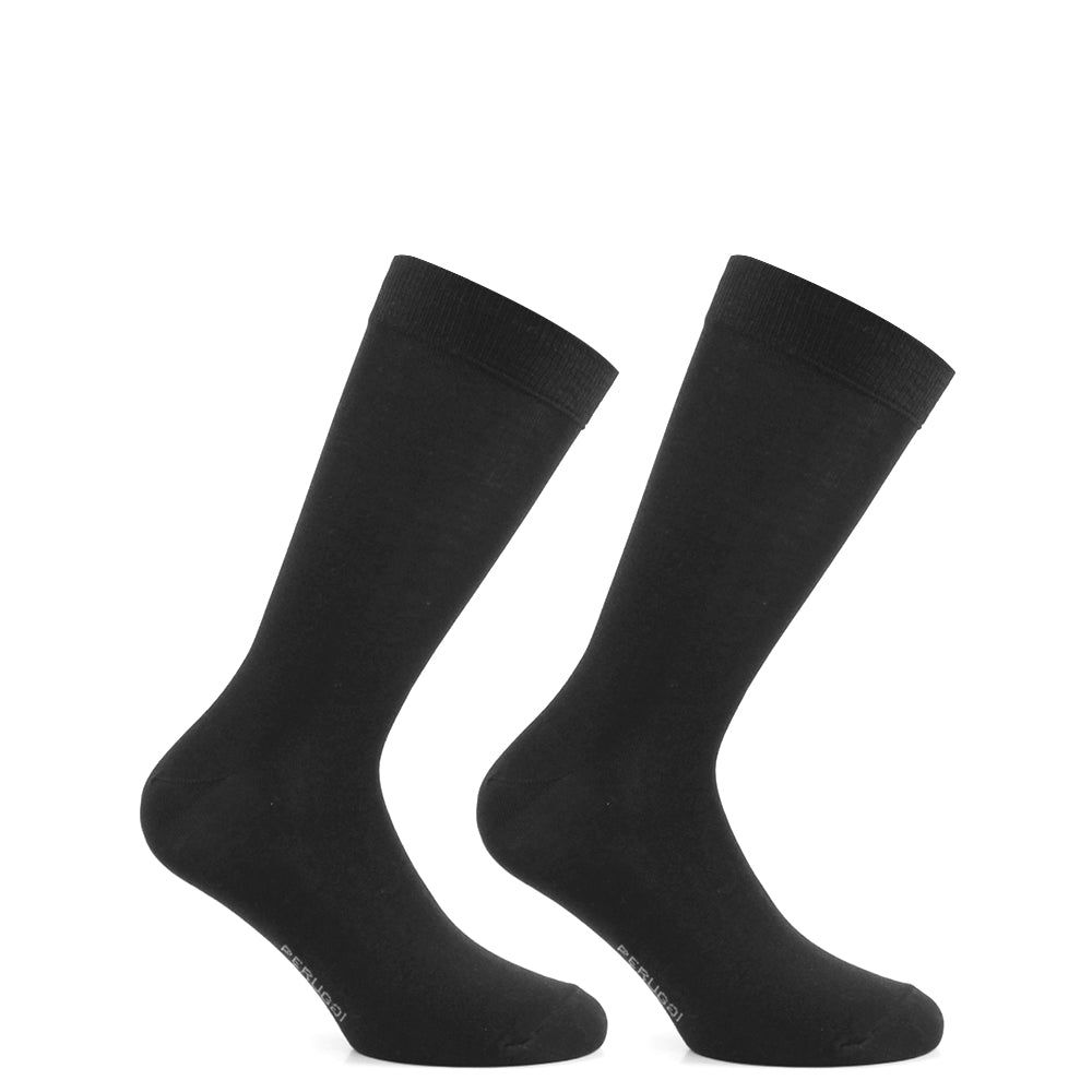 Peruggi - 2 Pares Calcetin Hilo Liso Largo Americano