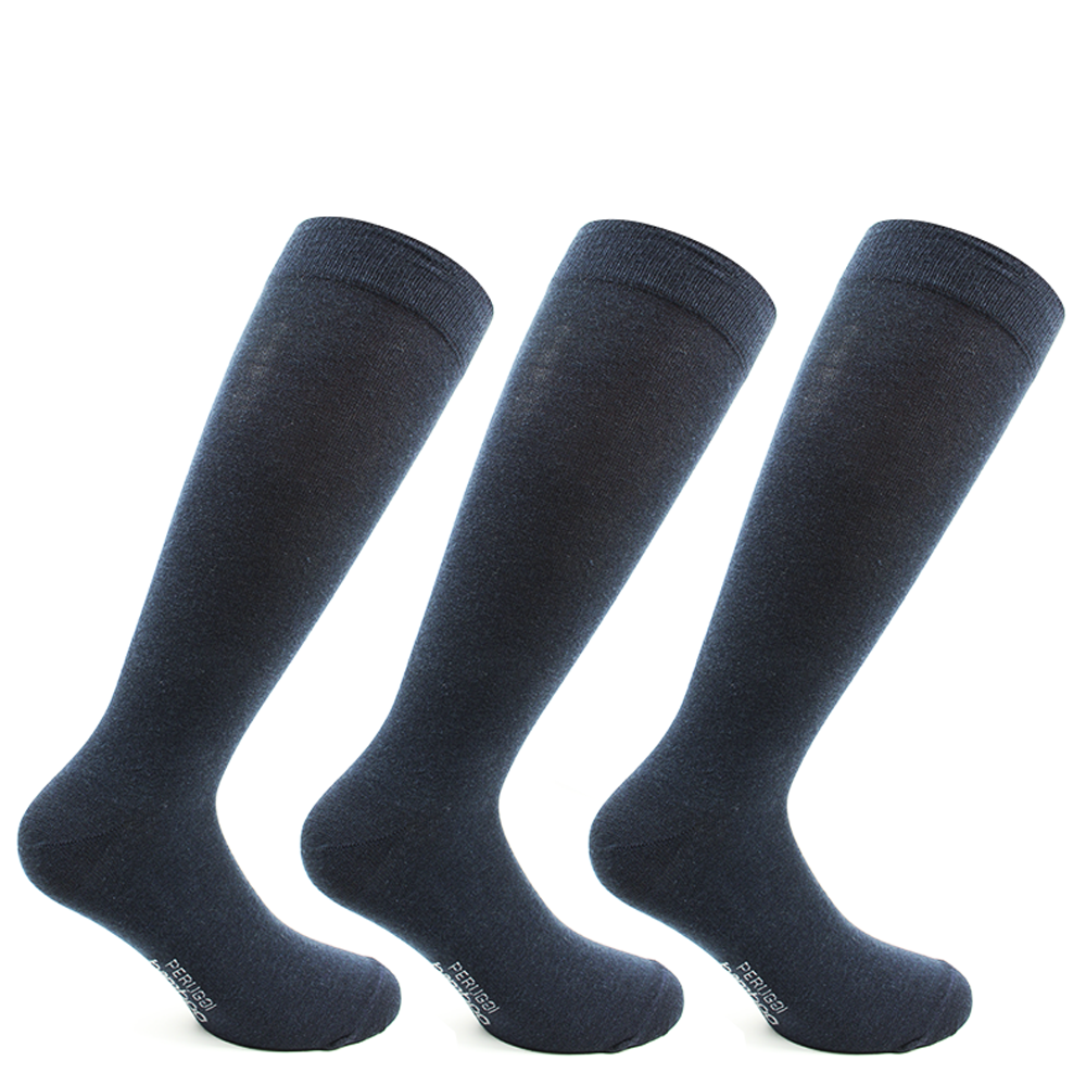 3 pares de calcetines de media pantorrilla de algodón negros para
