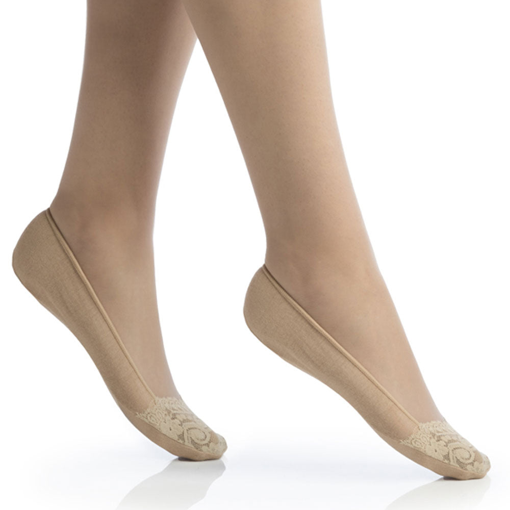 Lasst - 2 Pares Pie De Media Algodón Encaje
