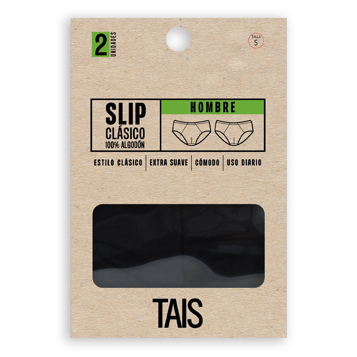 Tais - 2 Unidades Slip Clásico Hombre 100% Algodón