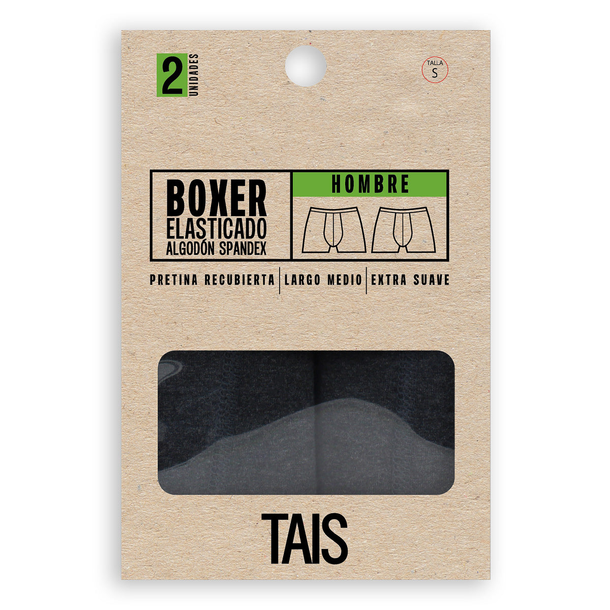 Tais - 2 Unidades Bóxer Elástico Recubierto