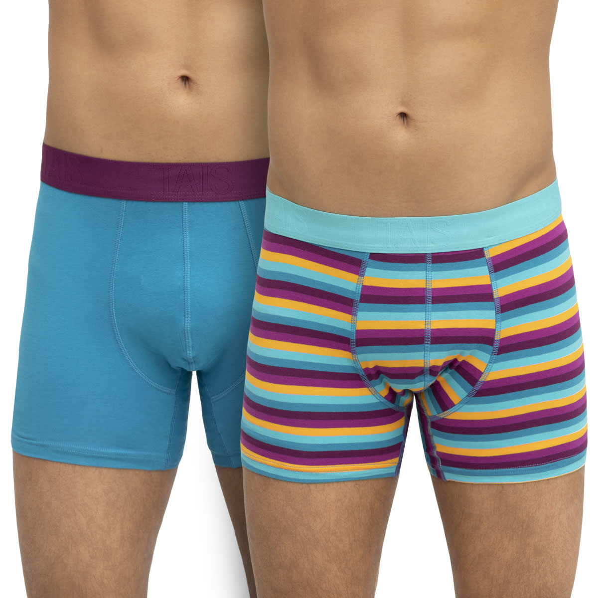 Tais - 2 Unidades Bóxer Algodón Spandex Diseño Turquesa