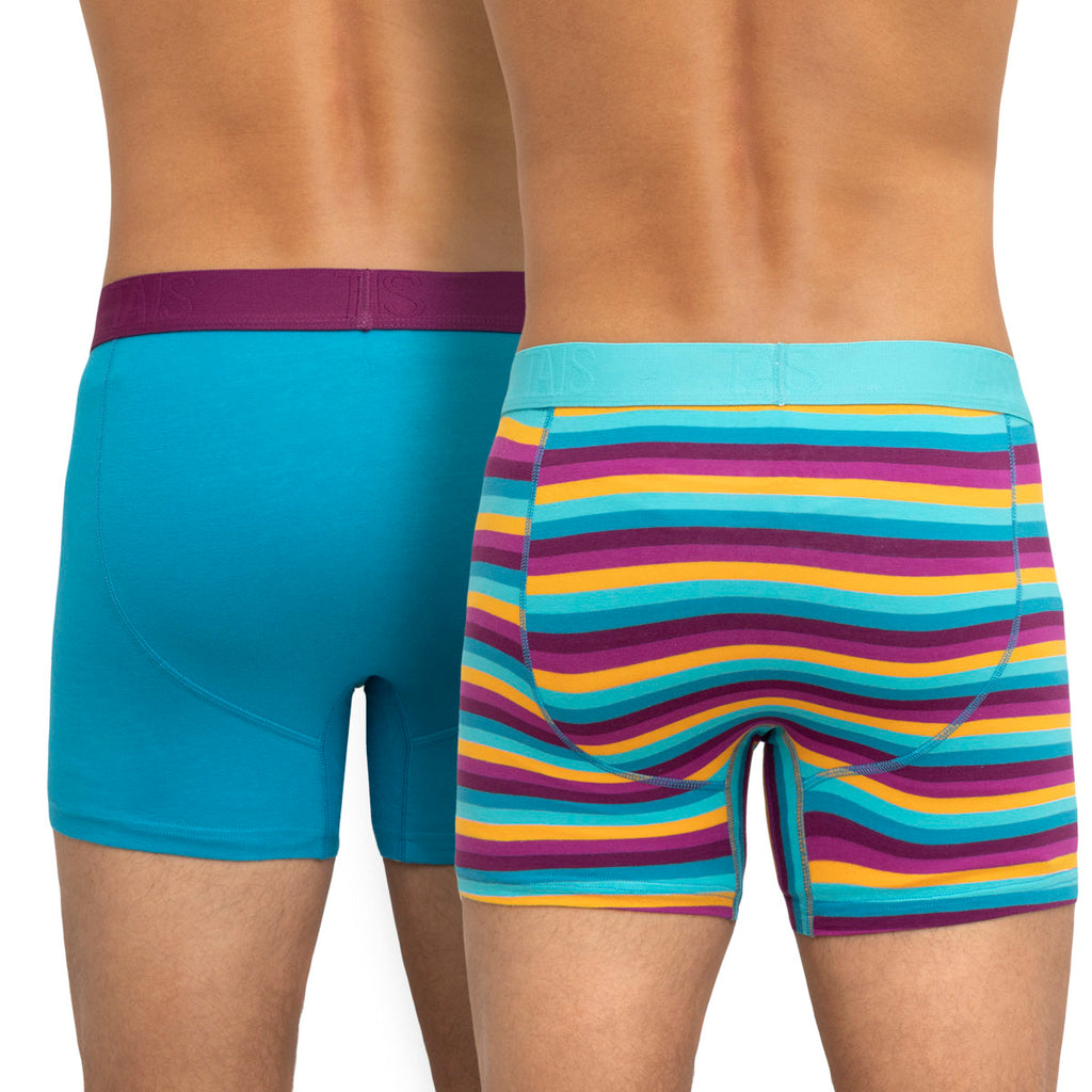 Tais - 2 Unidades Bóxer Algodón Spandex Diseño Turquesa