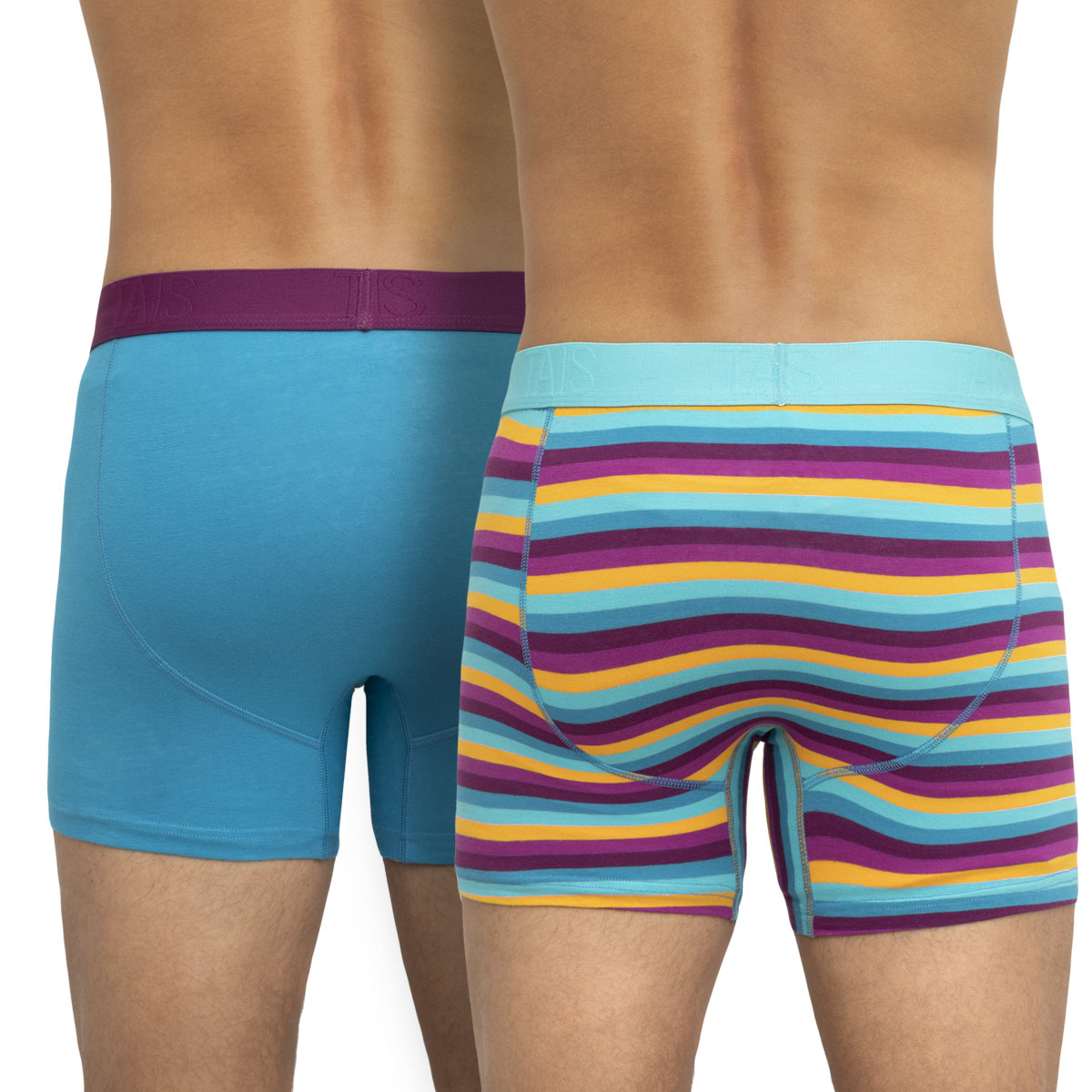 Tais - 2 Unidades Bóxer Algodón Spandex Diseño Turquesa