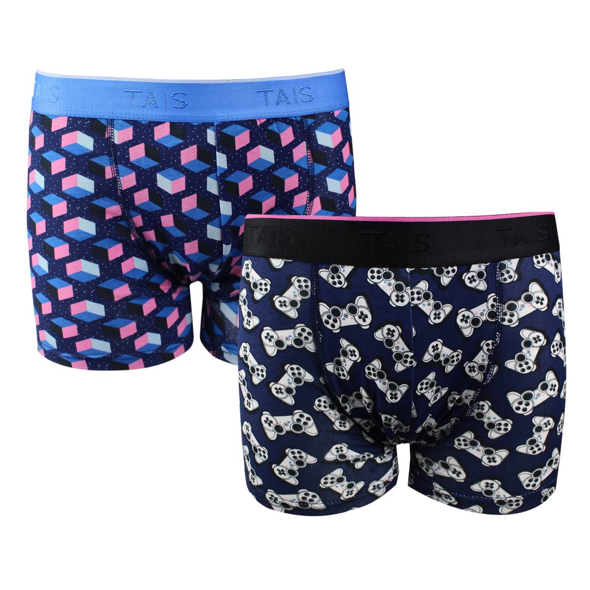 Tais - 2 Unidades Bóxer Cotton Spandex Full Print Juegos