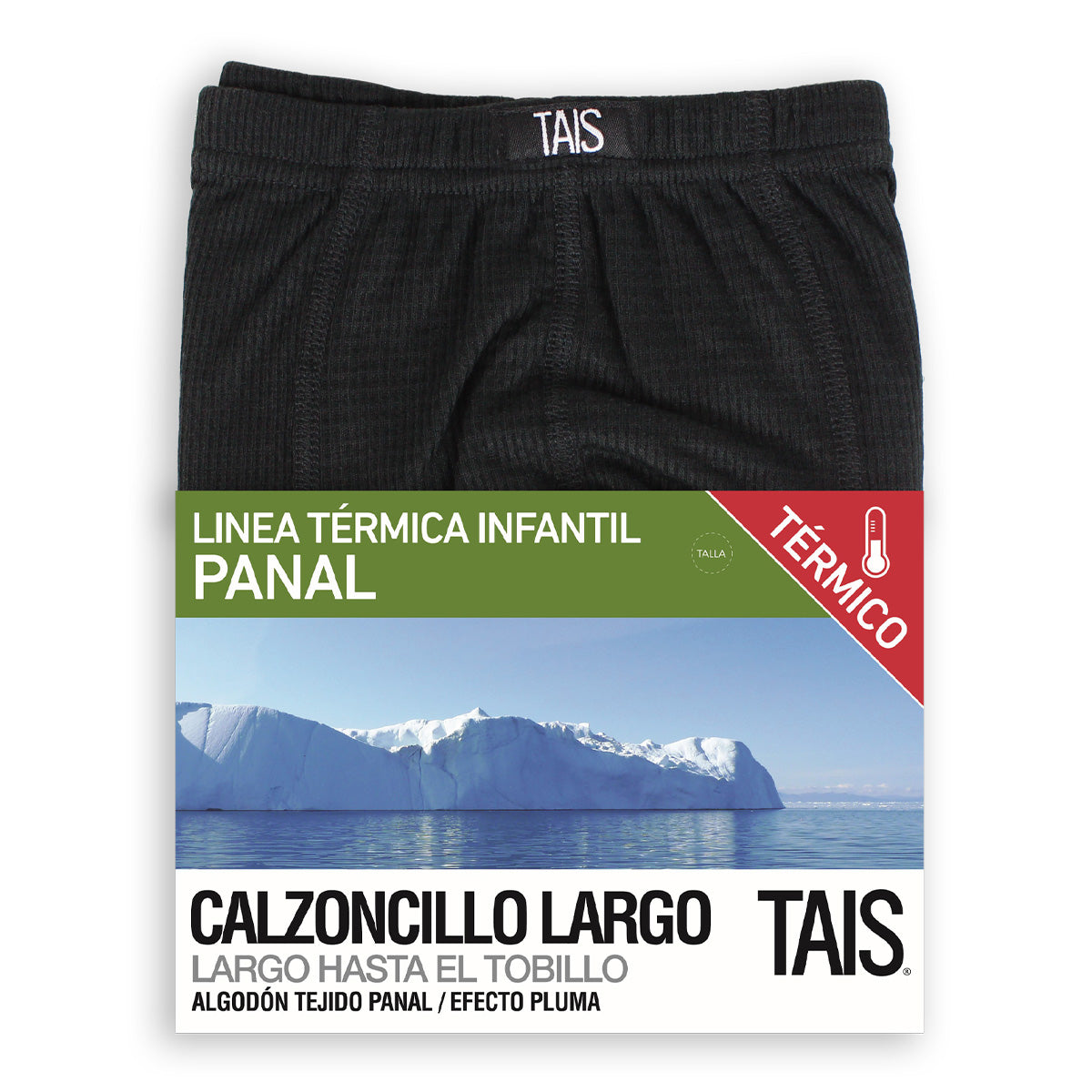 Tais - Calzoncillo Largo Térmico Algodón Tejido Panal Juvenil Gris