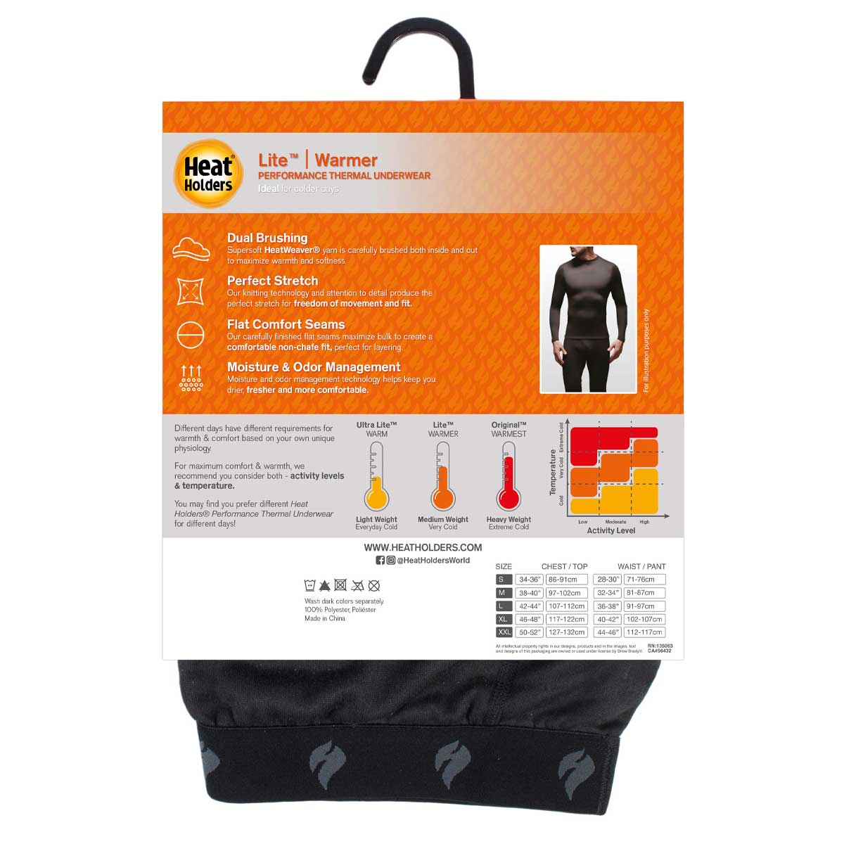 Heat Holders - Calzoncillo Largo Primera Capa Térmico Frio Medio Hombre