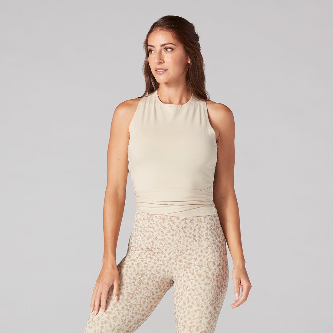 Tavi - Polera Wrap Around Tank Beige