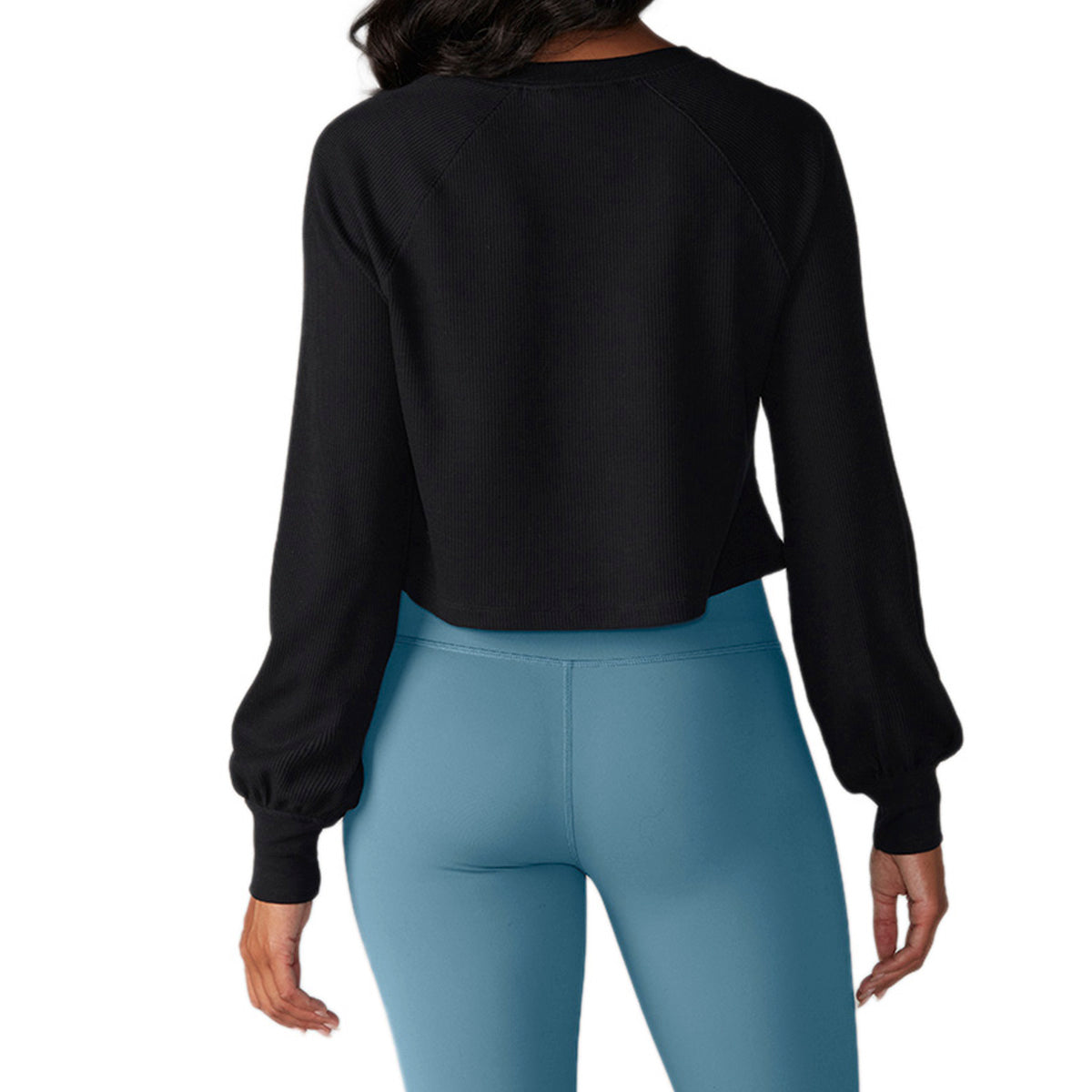 Tavi - Polera Crop Waffle Knit Negro