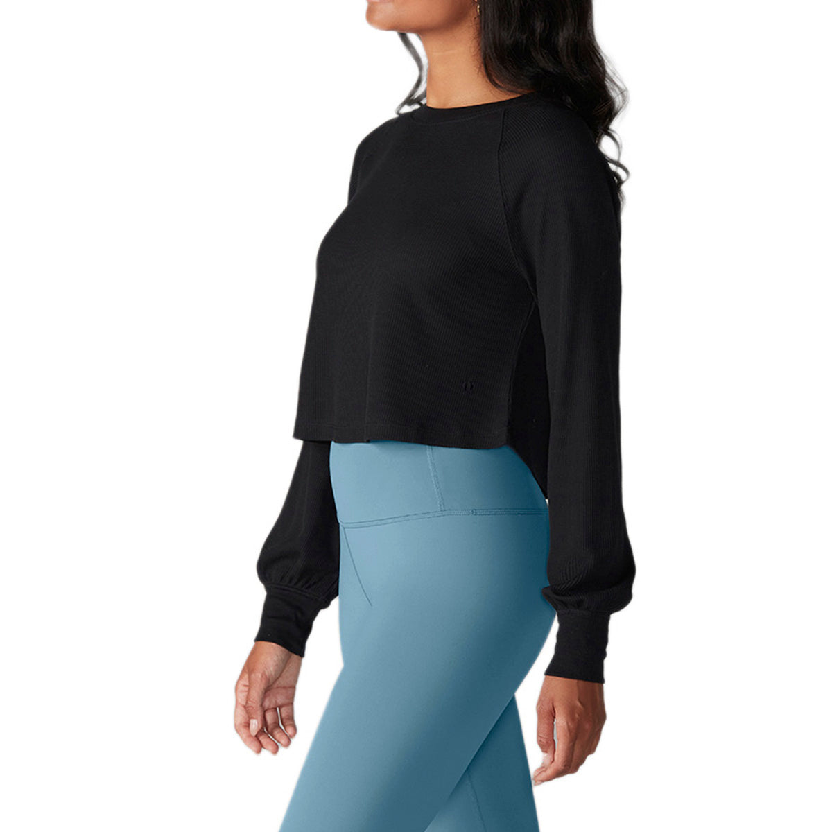 Tavi - Polera Crop Waffle Knit Negro