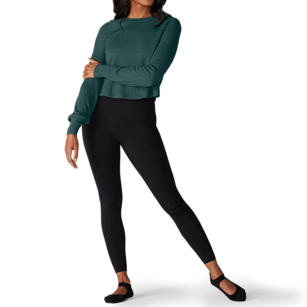 Tavi - Polera Crop Waffle Knit Verde