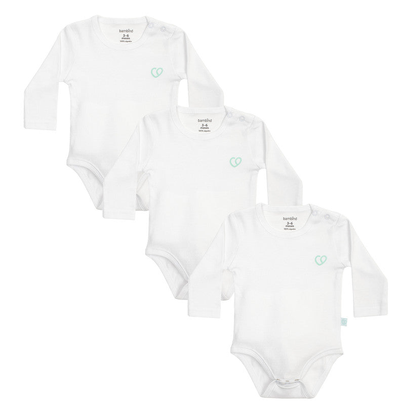 Bambino - 3 Unidades Body Blanco Unisex